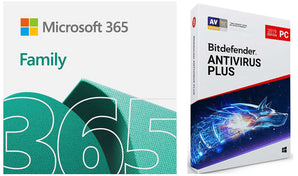 Microsoft 365 Family (6 Users) w/BitDefender AV for Windows - 1 Year Sub.