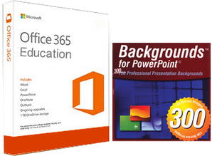 300 PowerPoint Backgrounds with FREE Microsoft Office 365 Education (Win/Mac) - MSFT&BG-CANX