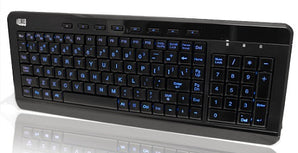 Adesso SlimTouch 120 3-Color Illuminated Compact Multimedia Keyboard