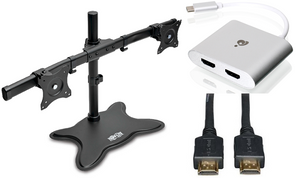 USB-C Based Dual Monitor Up to 27" Setup Kit with HDMI Cables