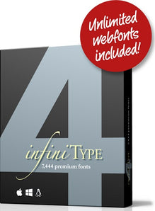 infiniType 4 7,444 Premium Fonts with Unlimited Web Fonts for Mac/Windows/Linux (DVD)