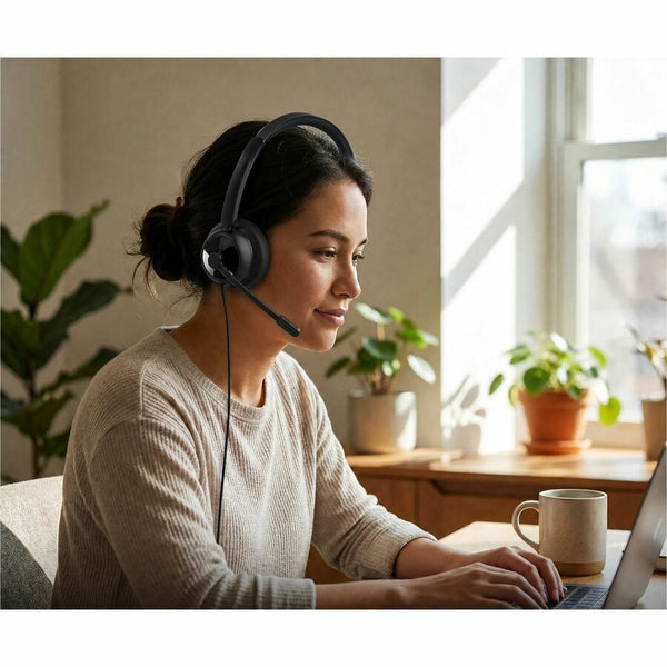 Life-Style Image for Adesso USB-C & USB-A Headset with In-Line Push-to-Talk Controls