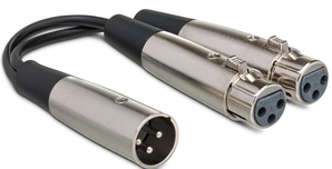 Hosa Y Cable Dual XLR3F to XLR3M Adapter
