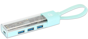 Manhattan Transparent 4-Port USB 3.0 Type-C / Type-A Combo Hub