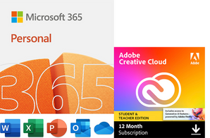 Microsoft Office 365 Personal w/Adobe Creative Cloud Student & Teacher - SPECIAL OFFER