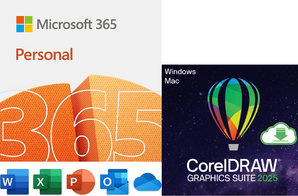Microsoft Office 365 Personal with CorelDRAW Graphics Suite (Download)