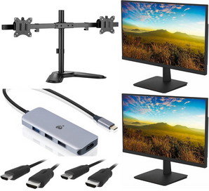 Plannar Dual 27" FHD Monitor Desktop Kit (While They Last!)