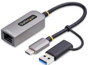 StarTech USB-C to Ethernet Adapter with USB-A Converter for Laptops, Tablets & Smartphones